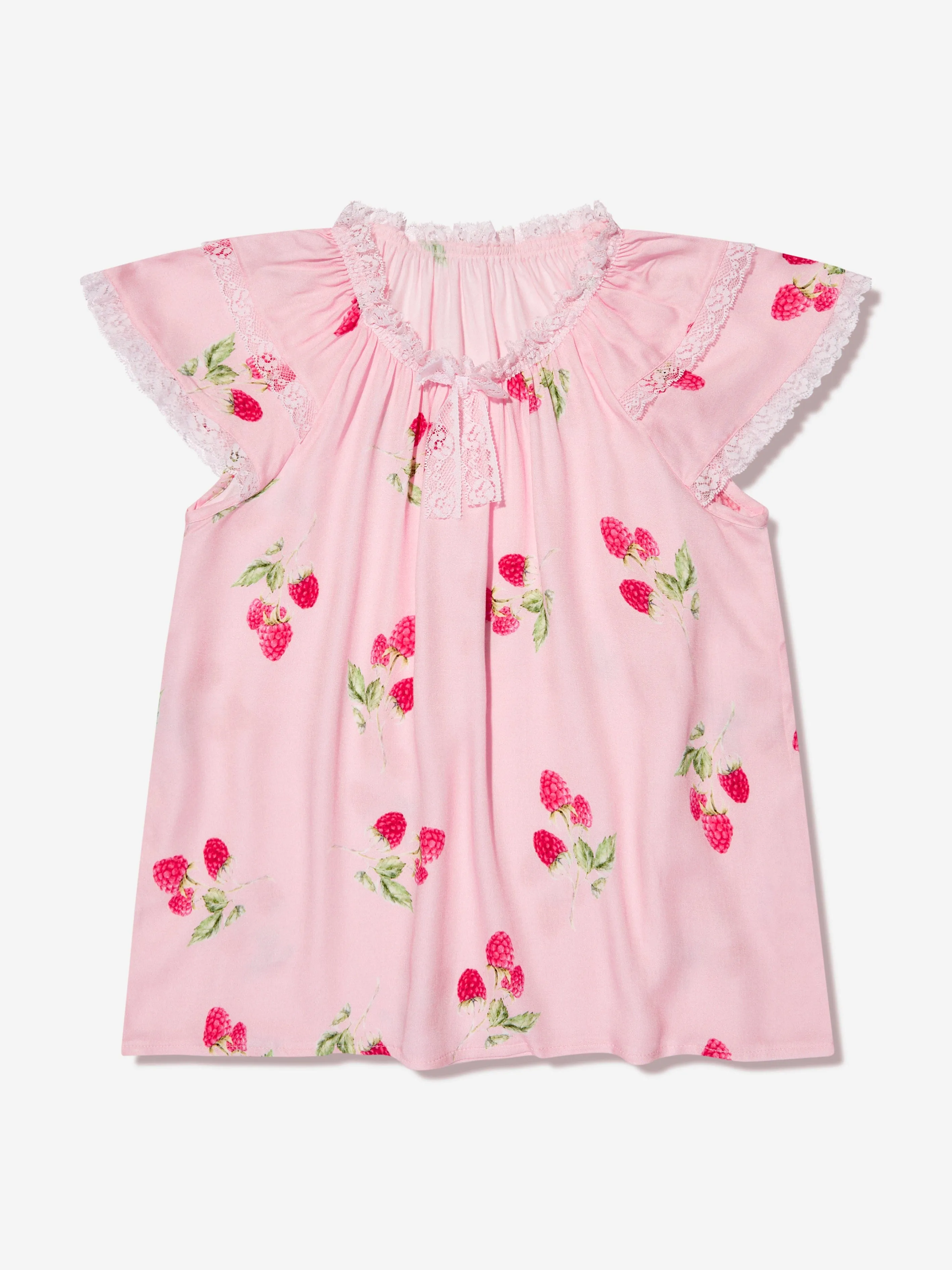 Amiki Children Girls Eliana Raspberry Print Short Pyjama Set in Pink