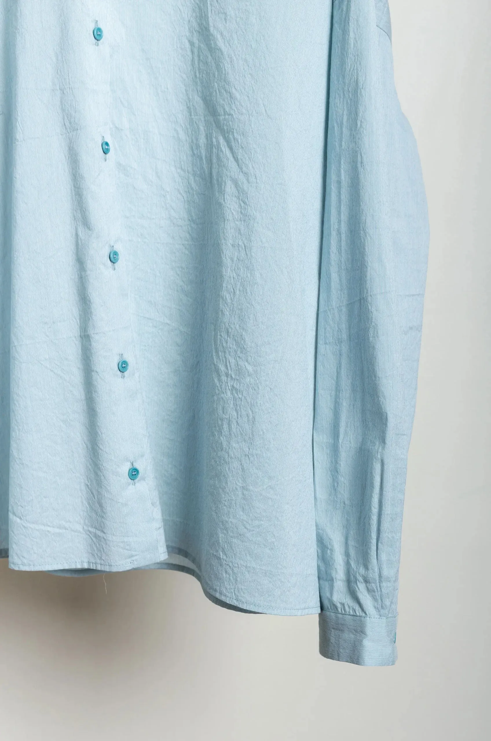 Apuntob Extremely Fine Pin Stripe Shirt - Sea