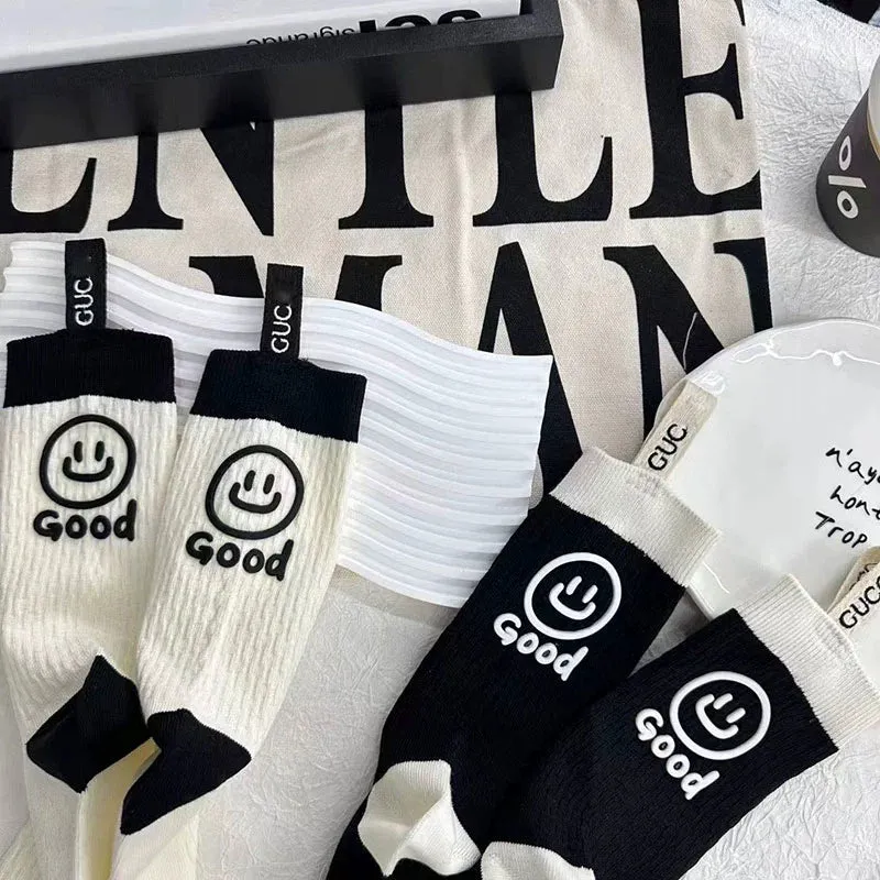 Big Smiley Face Hot Stamped Socks