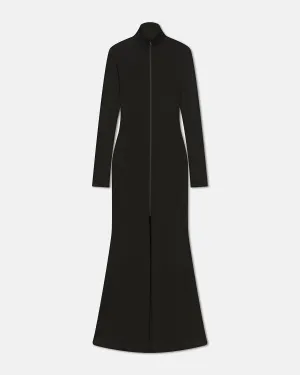 Blaize - Zip-Up Mesh-Jersey Turtleneck Dress - Anthracite