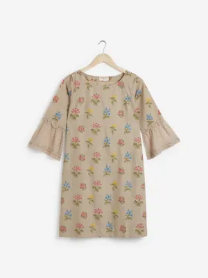 Bombay Paisley Beige Floral Shift Dress