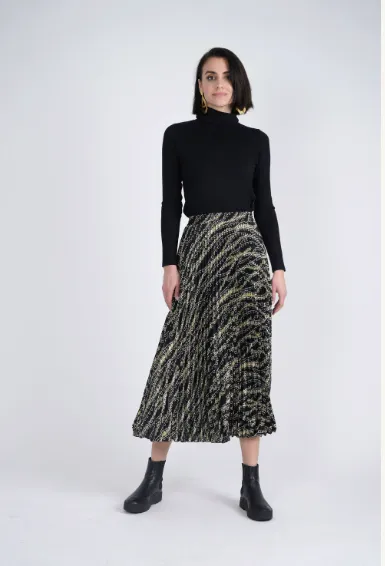 CHAIN PLEATED SKIRT