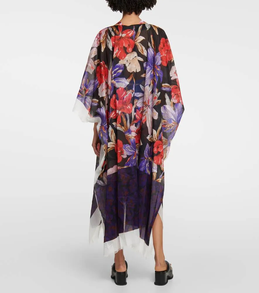 Cotton beach dress with DRIES VAN NOTEN print, multicolor