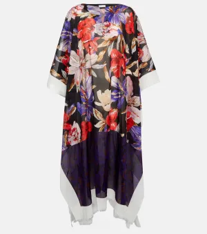 Cotton beach dress with DRIES VAN NOTEN print, multicolor