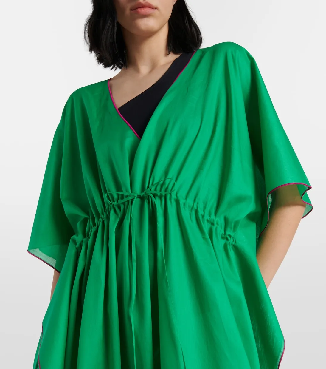 Cotton caftan voilier Eres, green