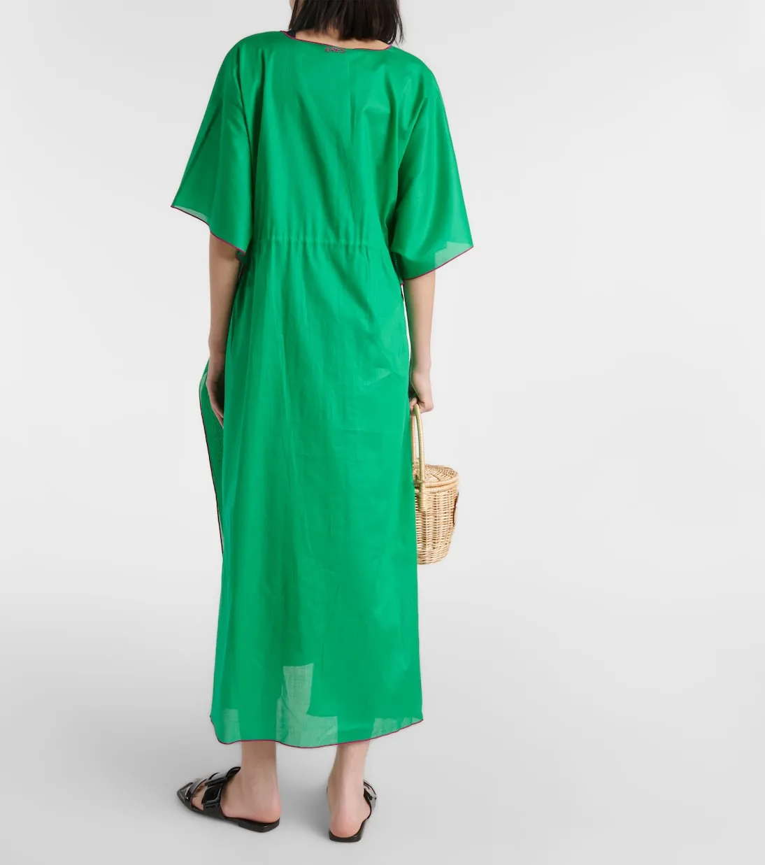 Cotton caftan voilier Eres, green
