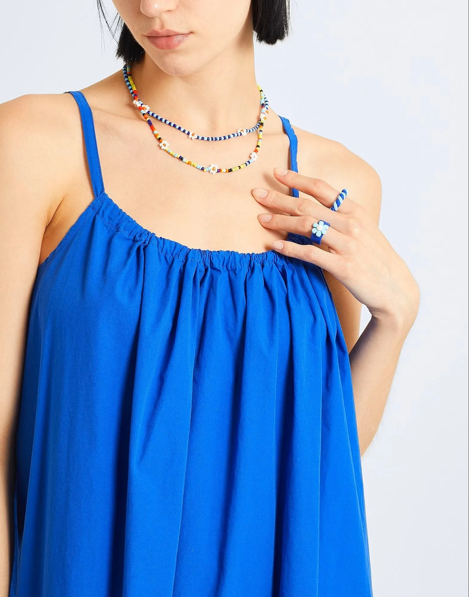 Cotton maxi dress 8 by YOOX, royal blue