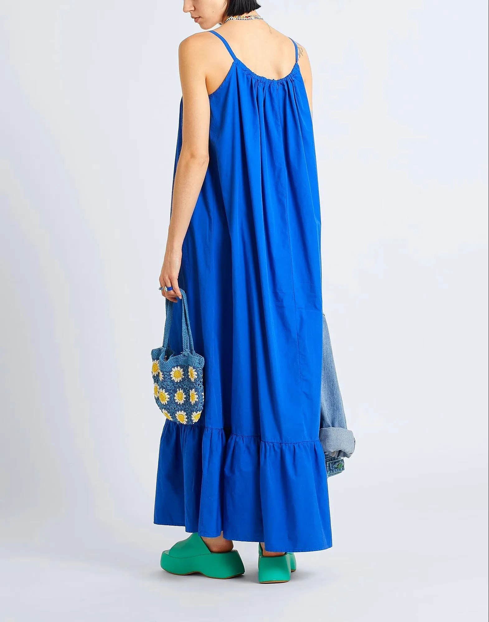 Cotton maxi dress 8 by YOOX, royal blue