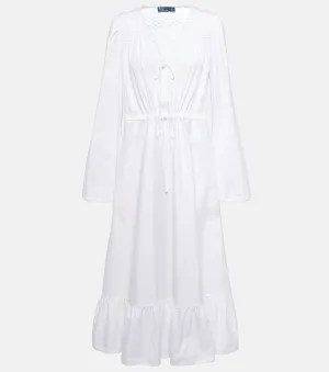Cotton midi dress POLO RALPH LAUREN, white
