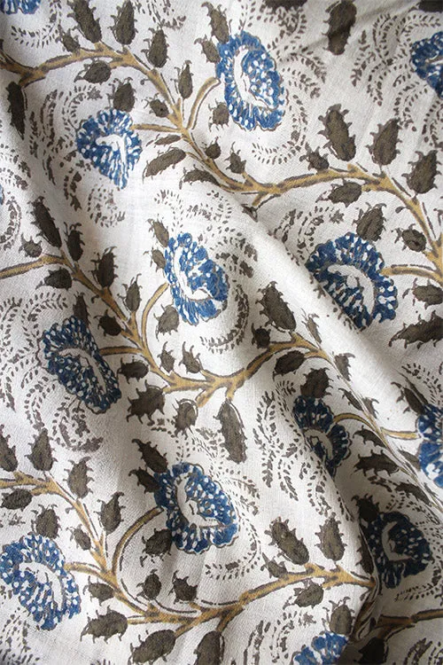 Creative Bee 'kovalam' Natural Dye Block Print Cotton Fabric (0.50 meter)