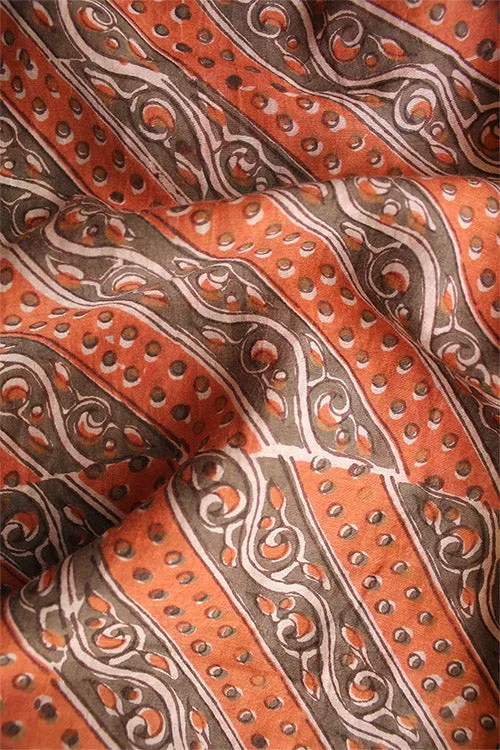 Creative Bee 'LAHER' Natural Dye Block Print Cotton x Silk Fabric(0.5 Meter)