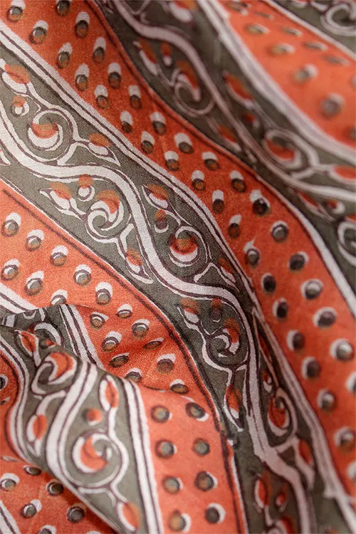 Creative Bee 'LAHER' Natural Dye Block Print Cotton x Silk Fabric(0.5 Meter)