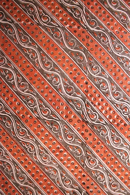 Creative Bee 'LAHER' Natural Dye Block Print Cotton x Silk Fabric(0.5 Meter)