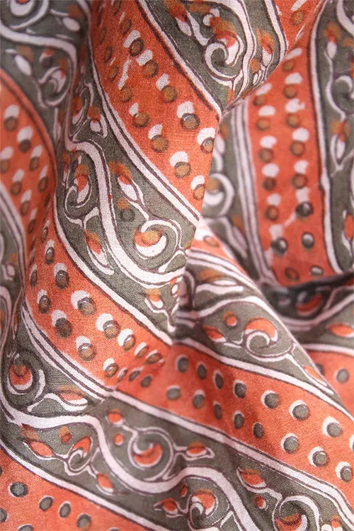 Creative Bee 'LAHER' Natural Dye Block Print Cotton x Silk Fabric(0.5 Meter)
