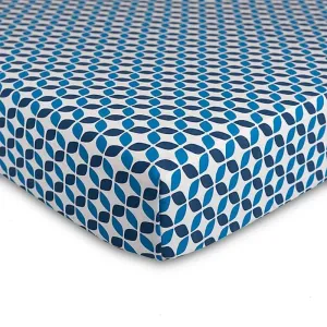 Crib Sheet - Navy Leaves