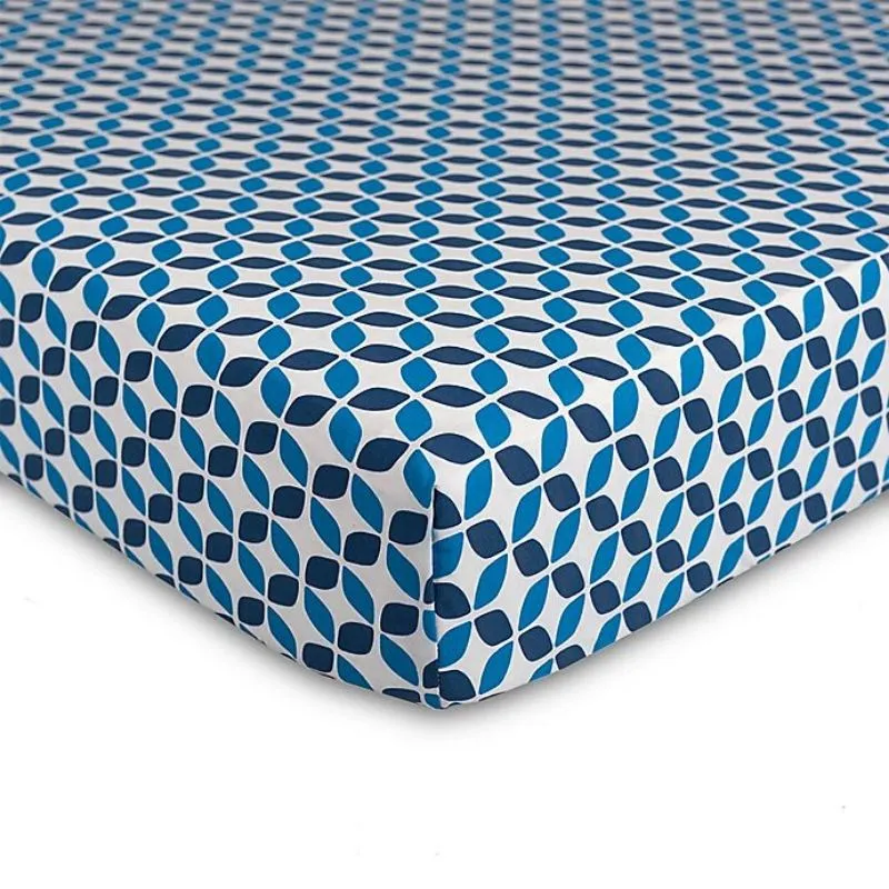 Crib Sheet - Navy Leaves