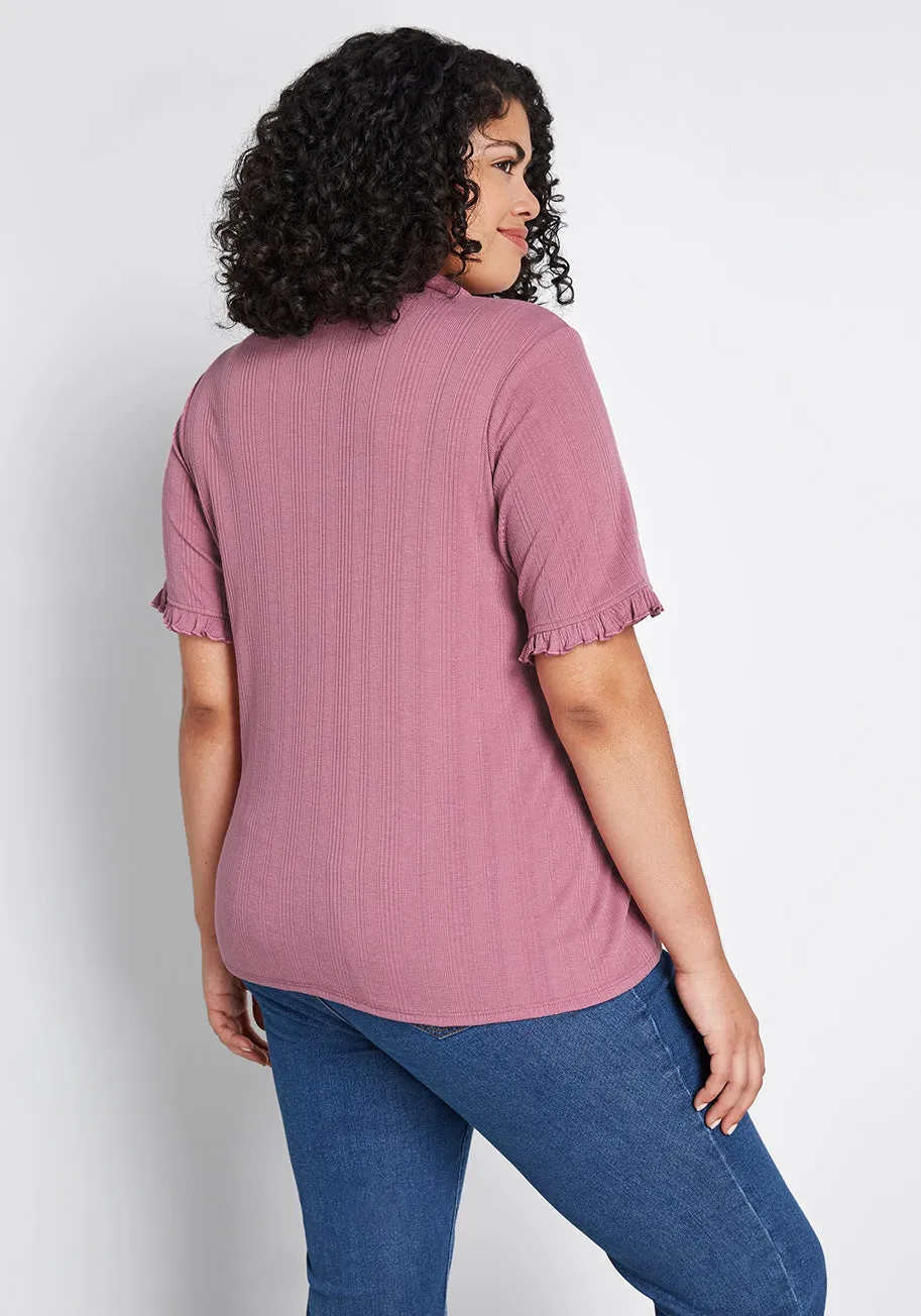 Daily Wins Ribbed Polo Top