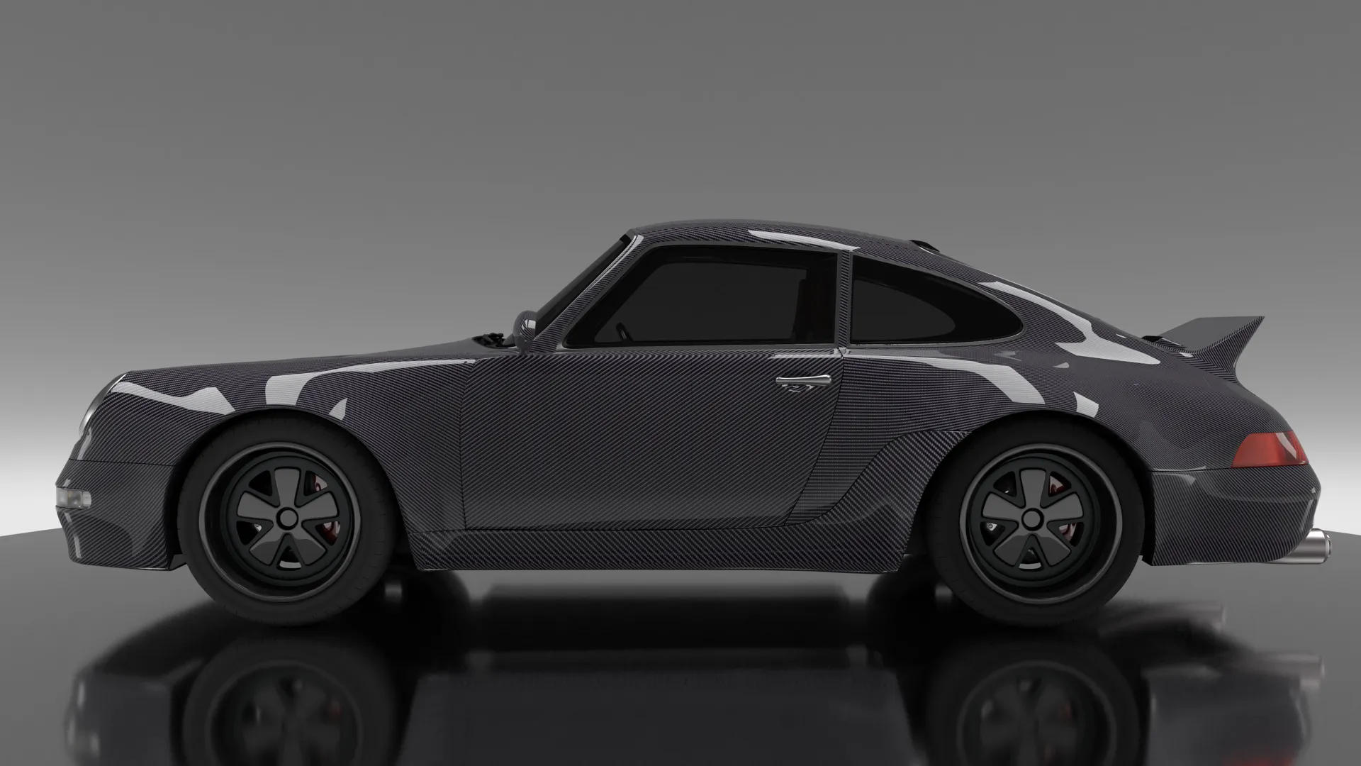 DMC Porsche 993 OEM Style Side Skirts Carbon Fiber