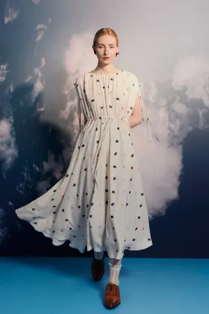 Drawstring Shoulders Column Dress (Look Up)