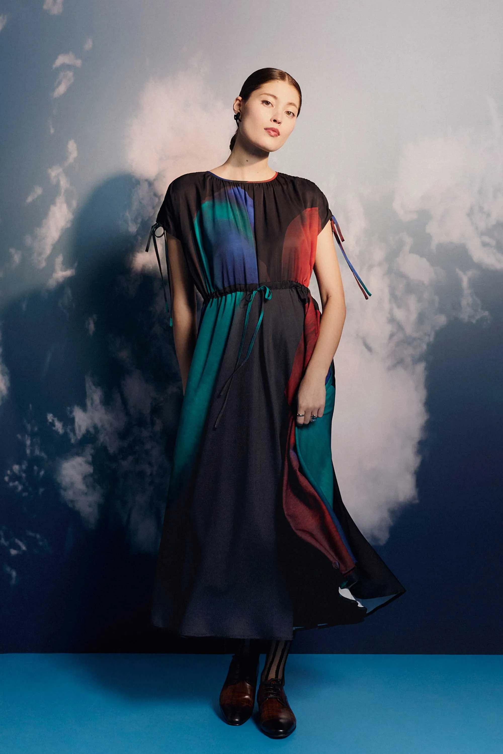 Drawstring Shoulders Column Dress (Progress)