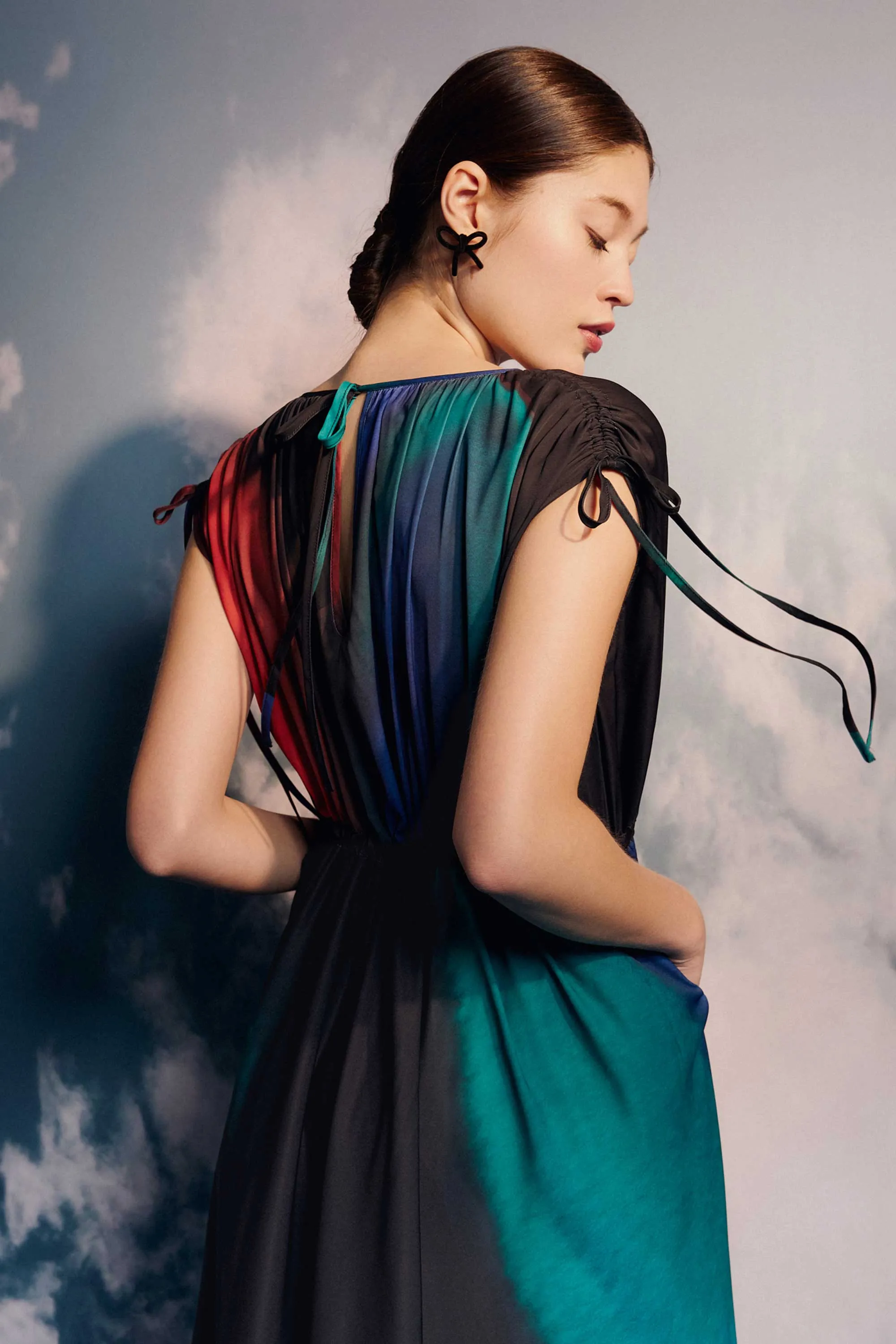 Drawstring Shoulders Column Dress (Progress)