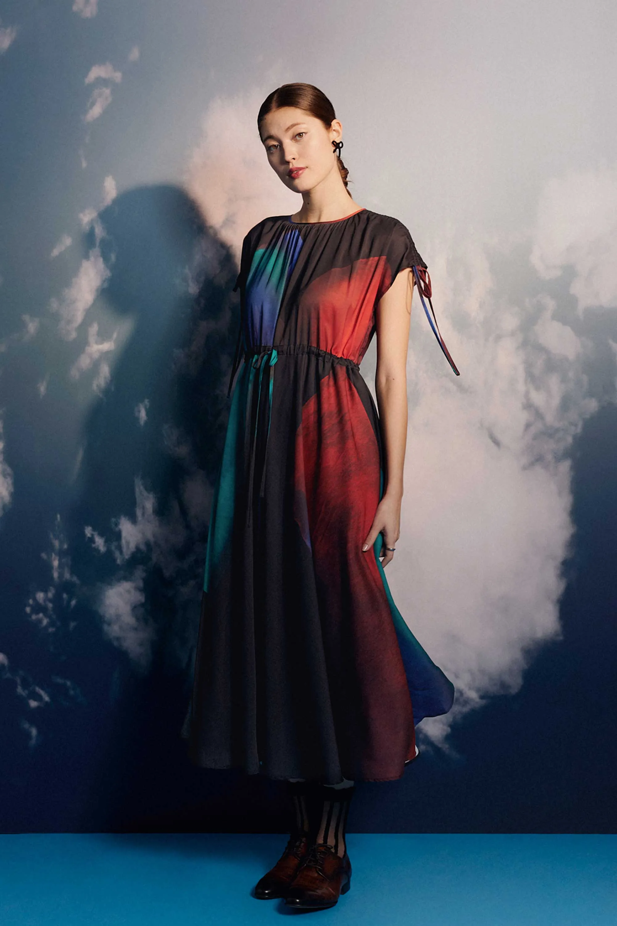 Drawstring Shoulders Column Dress (Progress)