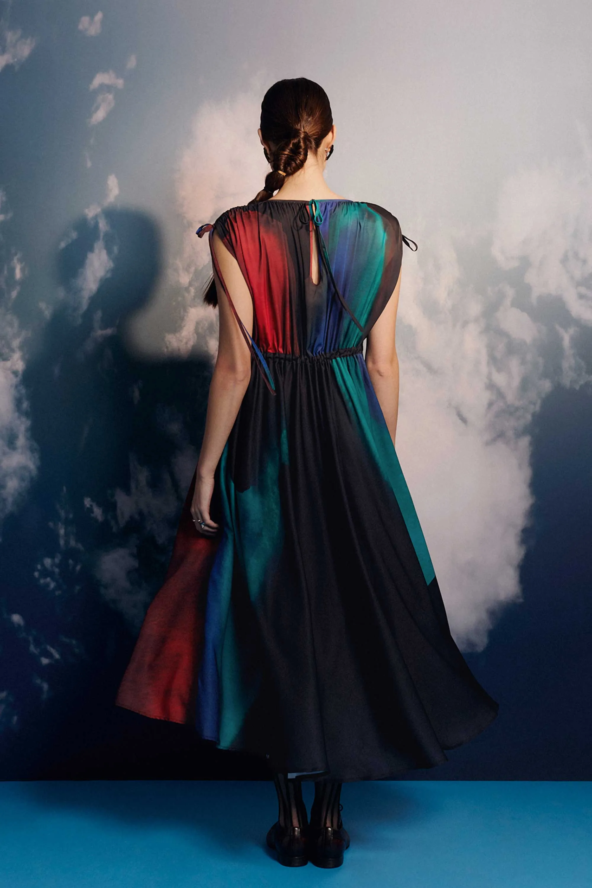 Drawstring Shoulders Column Dress (Progress)