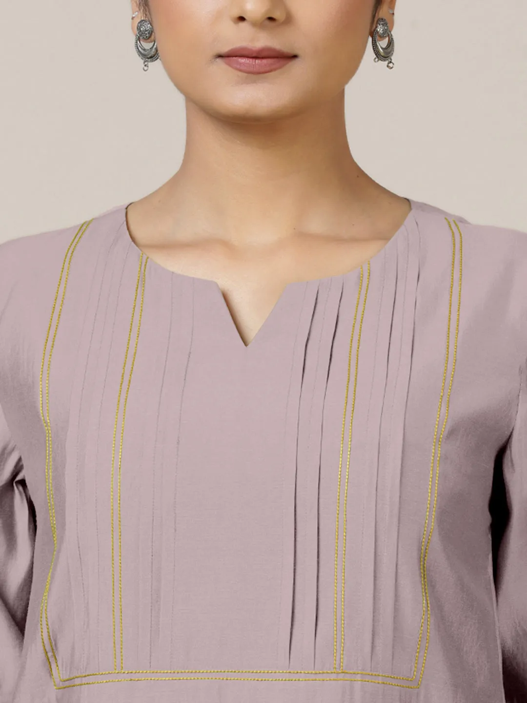Esha x Rozaana | A Line Kurta in Lilac with Thread Work | Coords or Only Kurta