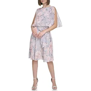 Jessica Howard Women's Lurex Chiffon Fit & Flare-Guest of Wedding Dress, Grey, 10 Petite