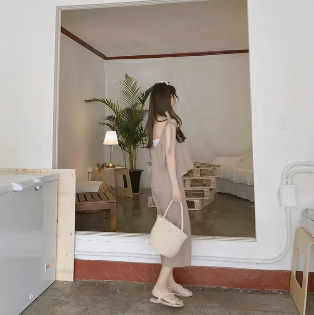 [Korean Style] Diane Latte Matchy Summer Camis Set
