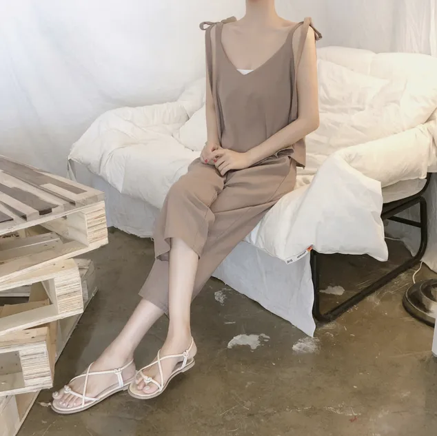 [Korean Style] Diane Latte Matchy Summer Camis Set