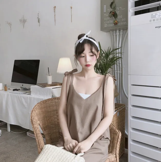 [Korean Style] Diane Latte Matchy Summer Camis Set