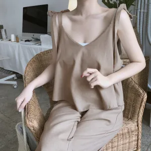 [Korean Style] Diane Latte Matchy Summer Camis Set