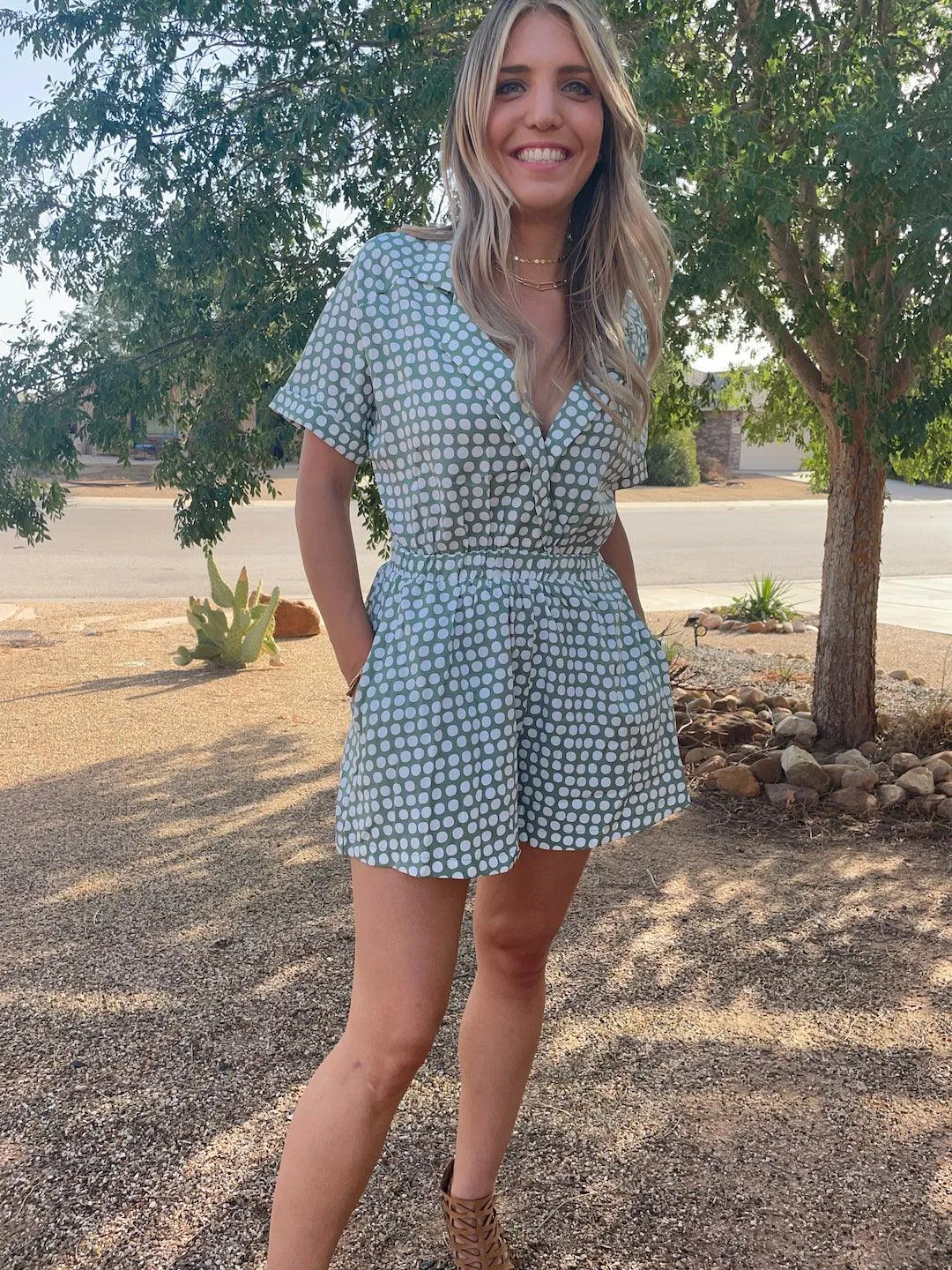 Look at Me Stylish Polka-Dot Romper