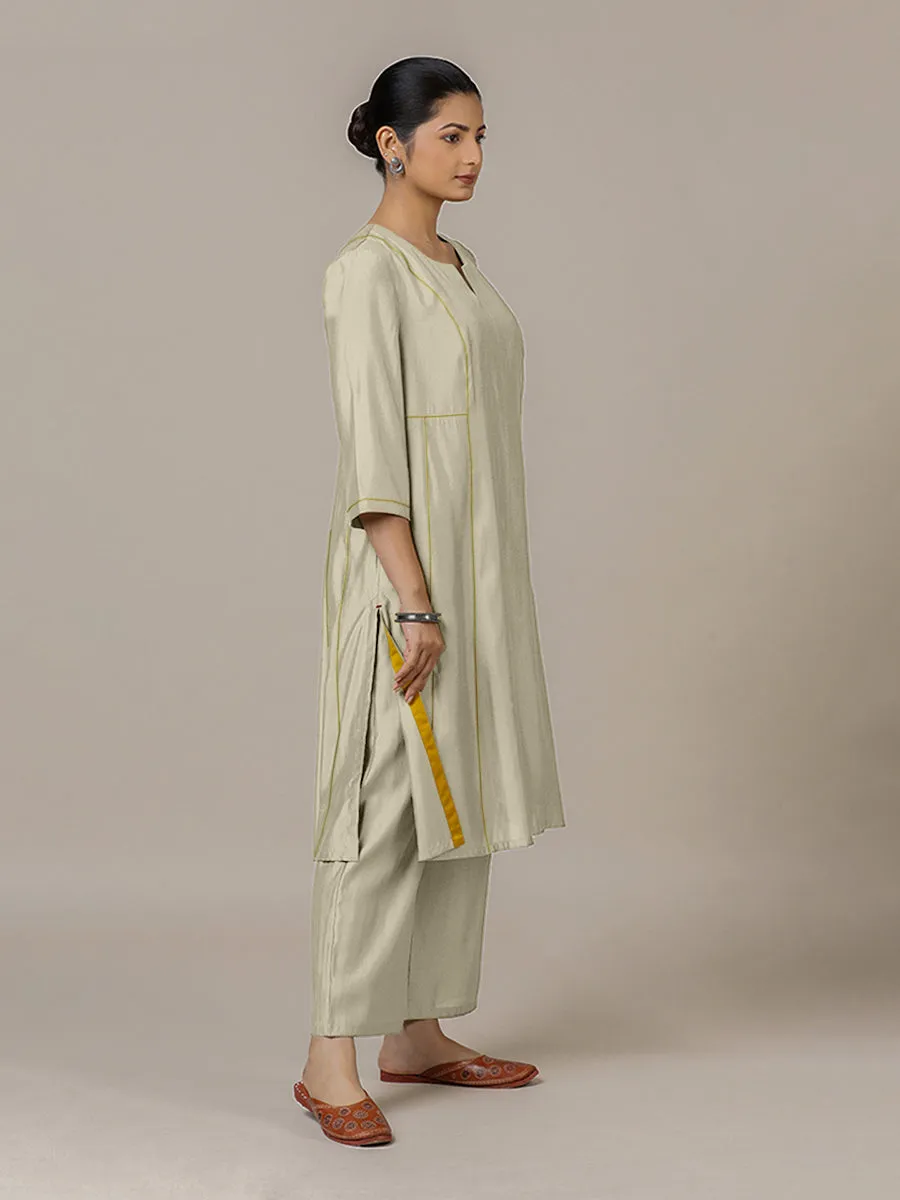 Mahi x Rozaana | A Line Kurta in Ivory with Thread Work | Coords or Only Kurta