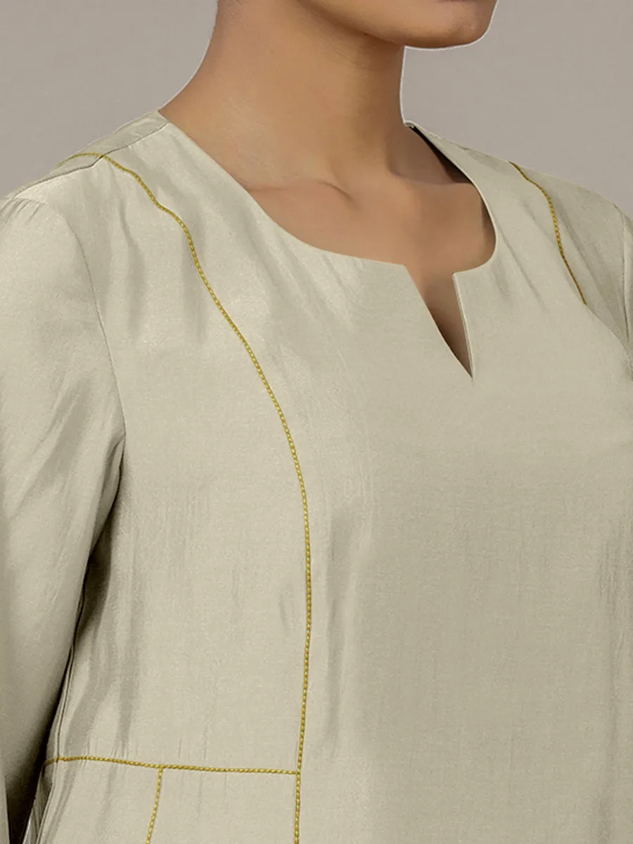 Mahi x Rozaana | A Line Kurta in Ivory with Thread Work | Coords or Only Kurta