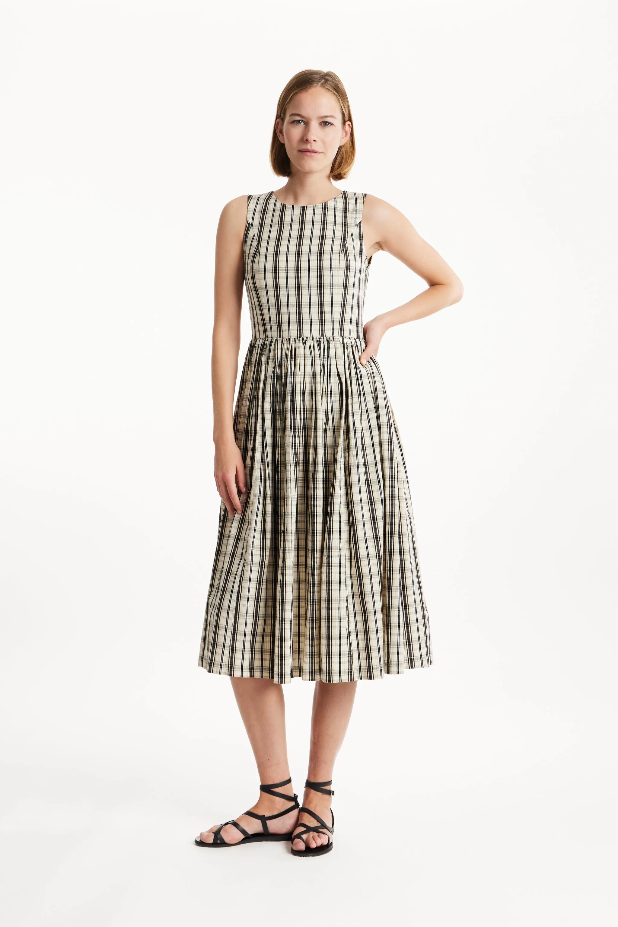 Malin Checked Dress in Black check