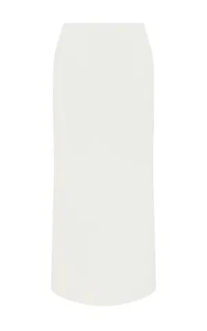 Manuela Midi Skirt in Ivory Soft Leather