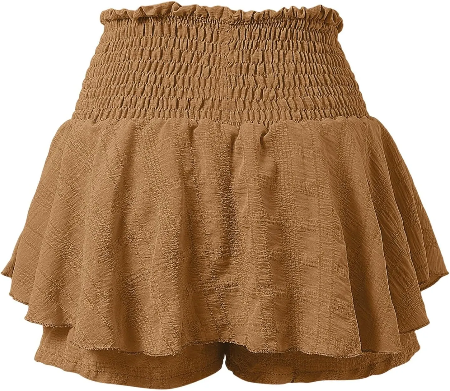 Mini Skirts for Women Summer Boho Cotton Linen Elastic Waist Tiered Ruffle Skorts Vingtage Beach Vacation Skirt