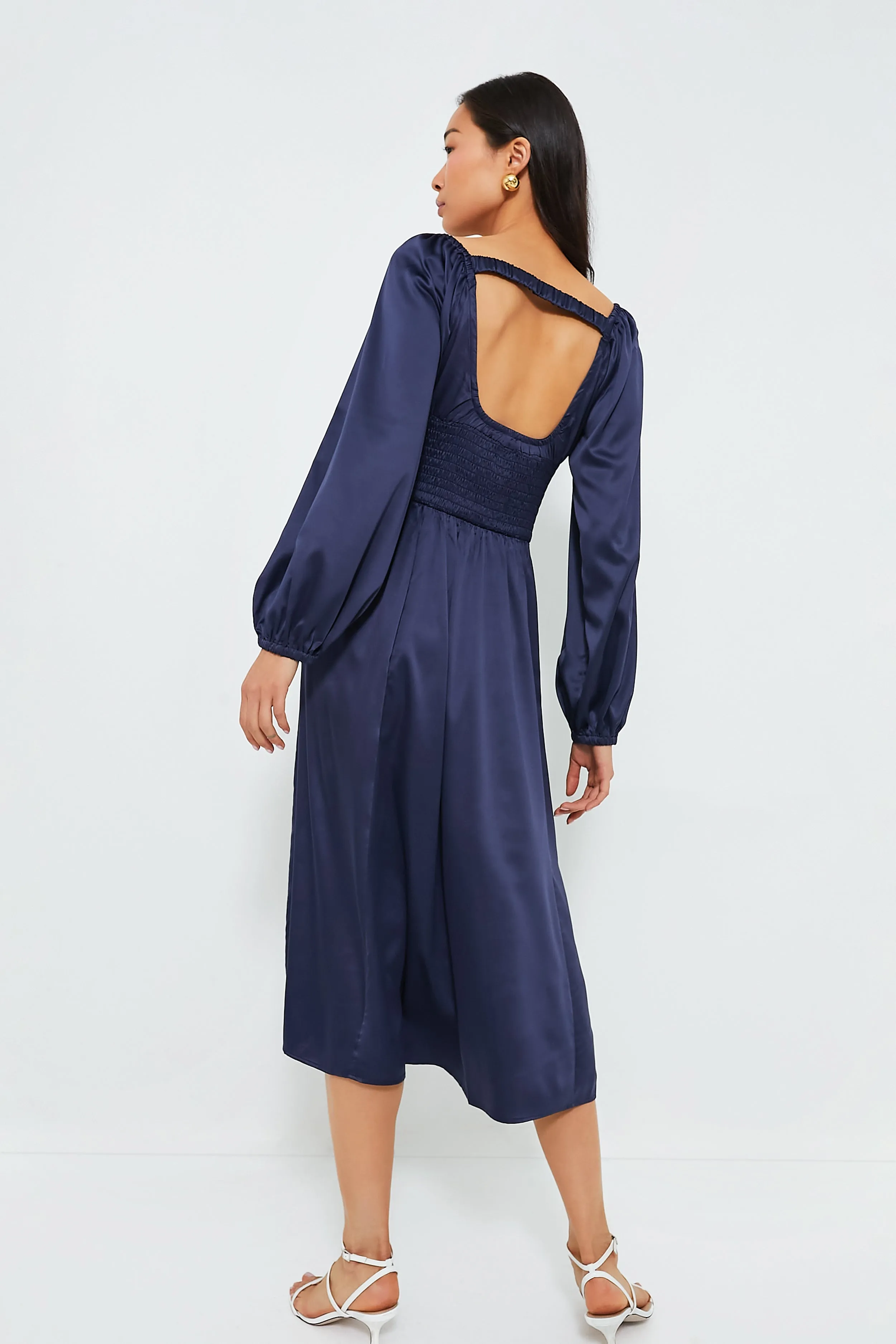 Navy Nala Midi Dress