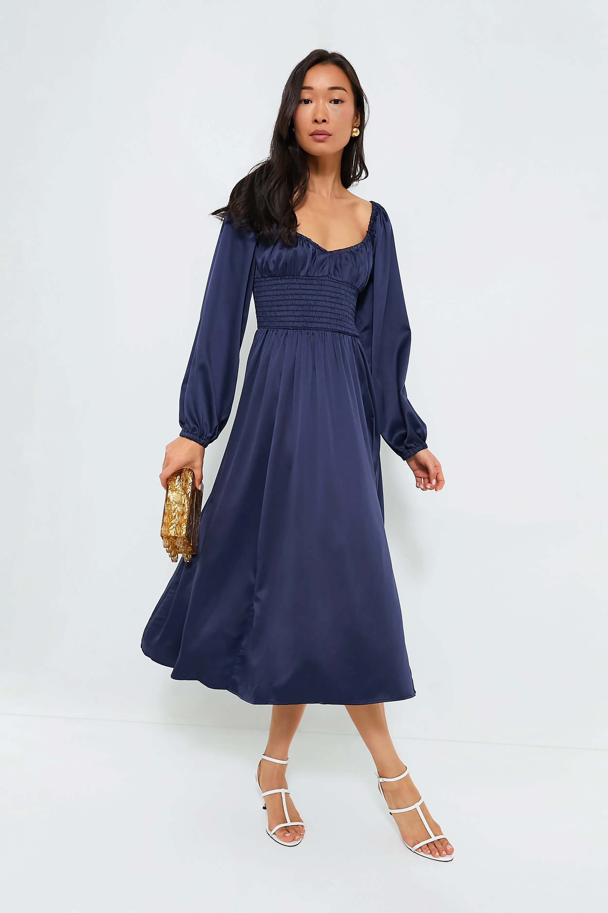 Navy Nala Midi Dress