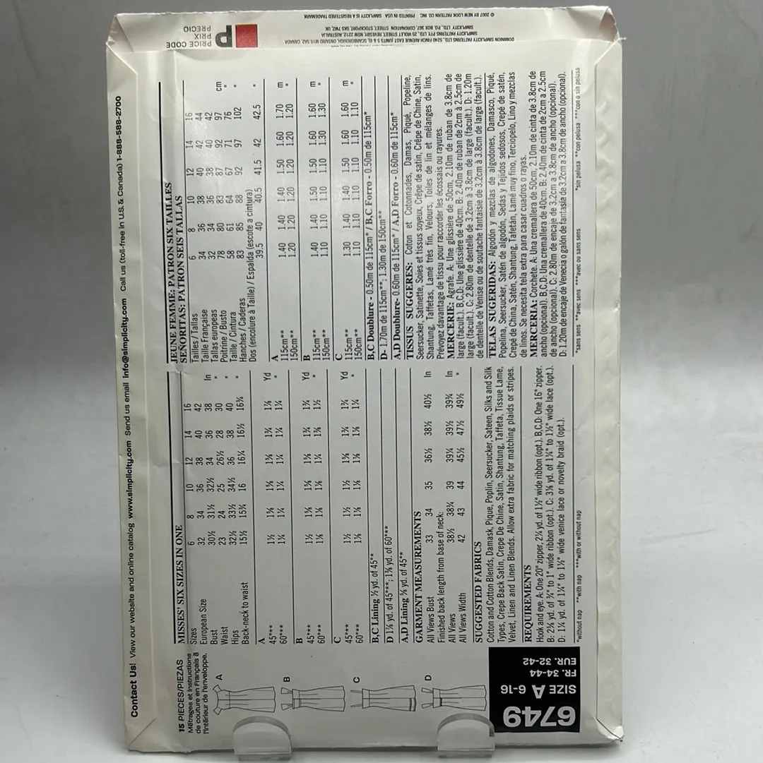 NEW LOOK Pattern, Misses Dresses (PNL6749)