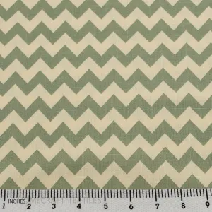 Sage Chevron Cotton Canvas Print