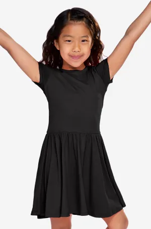 Simply Soft Short Sleeve Be Happy Dress - Black