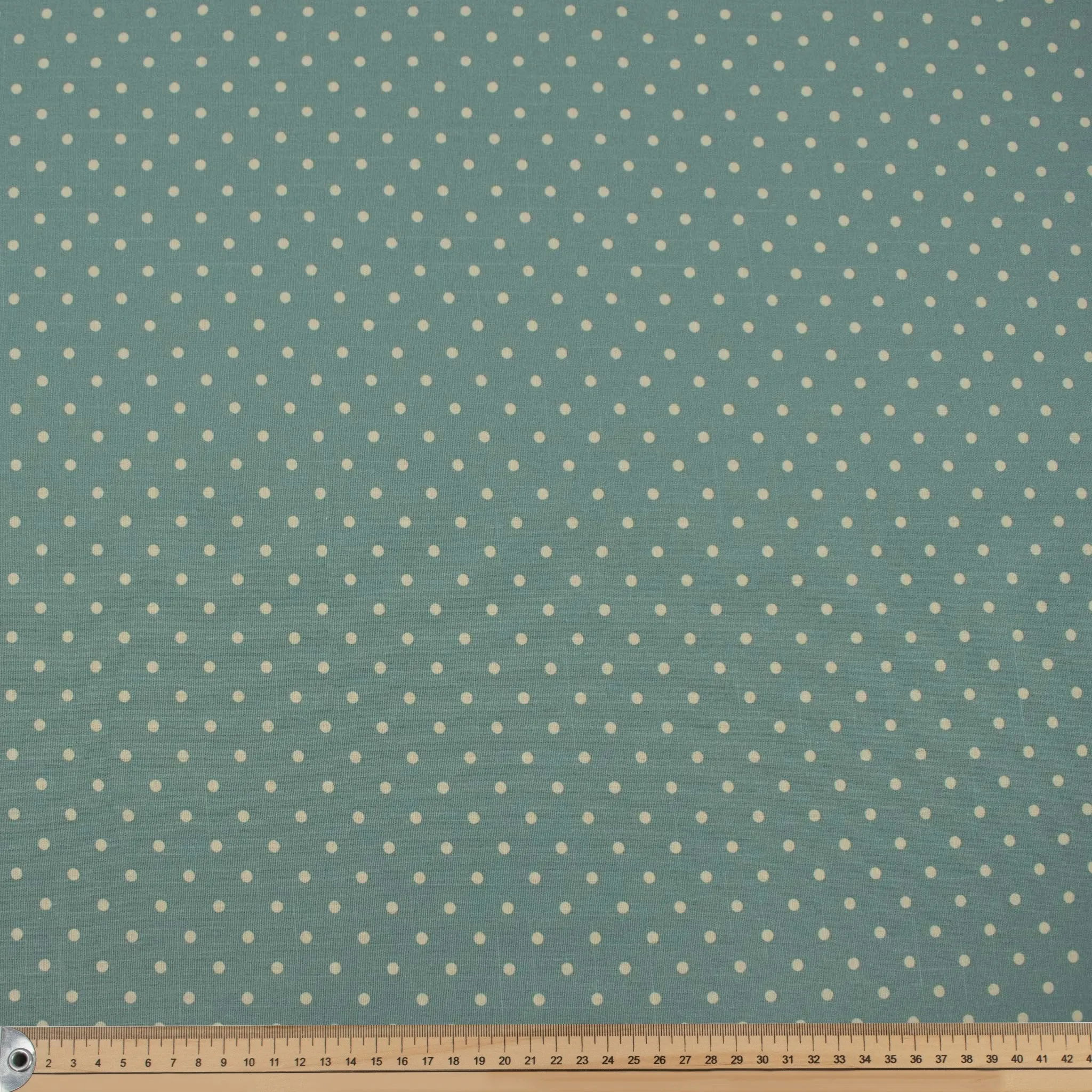 Sky Blue Natural Medium Dots Cotton Canvas Print