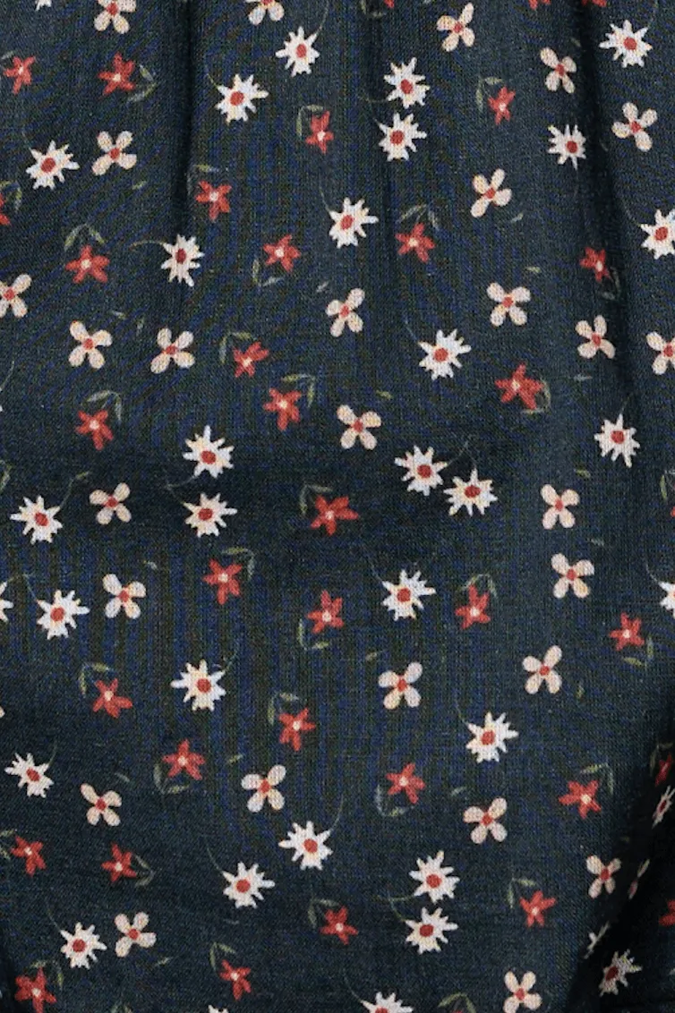 Smocked Bodice Dress - Autumn Floral