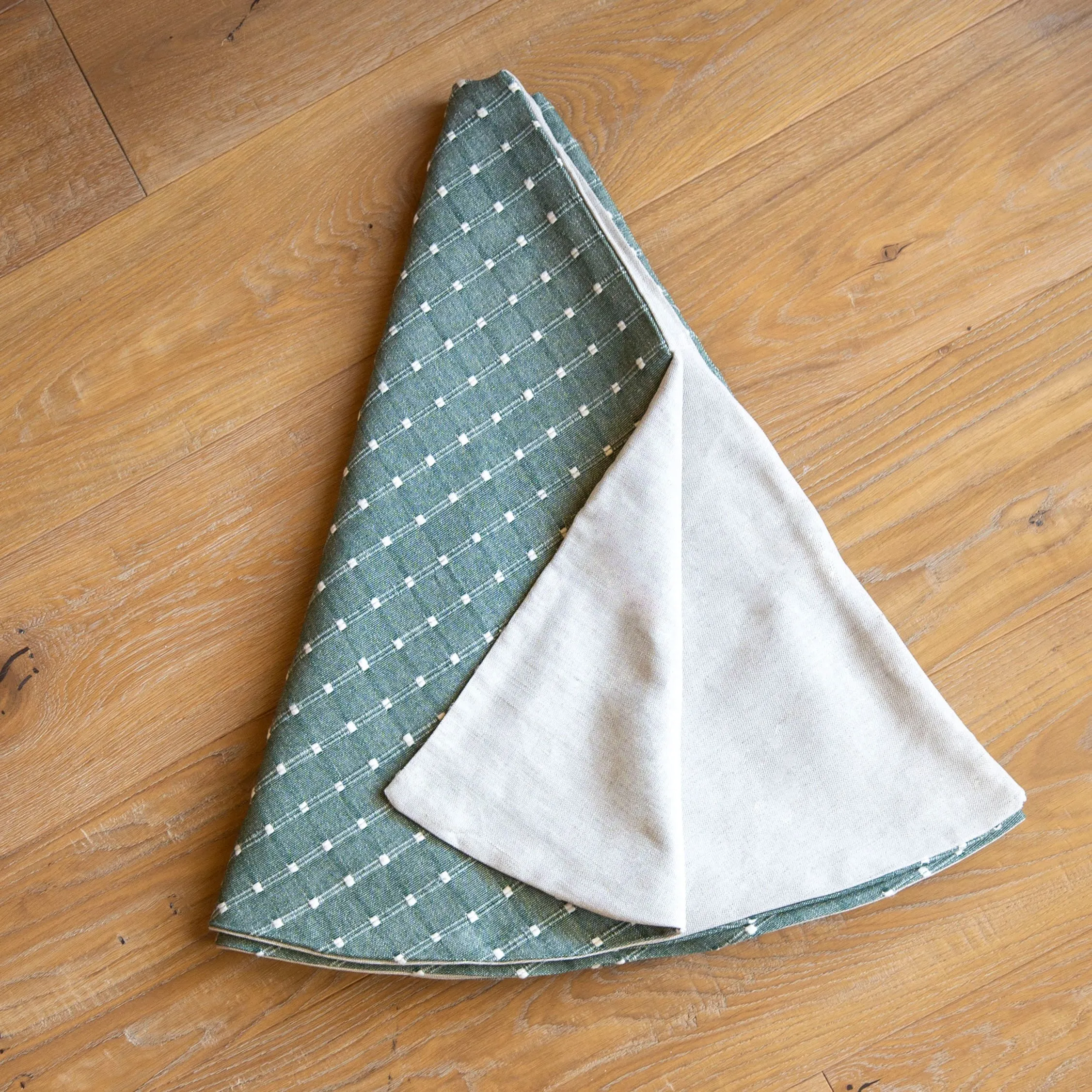 Vintage Inspired Forest Woven Christmas Tree Skirt