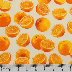 White Oranges Cotton Canvas Print