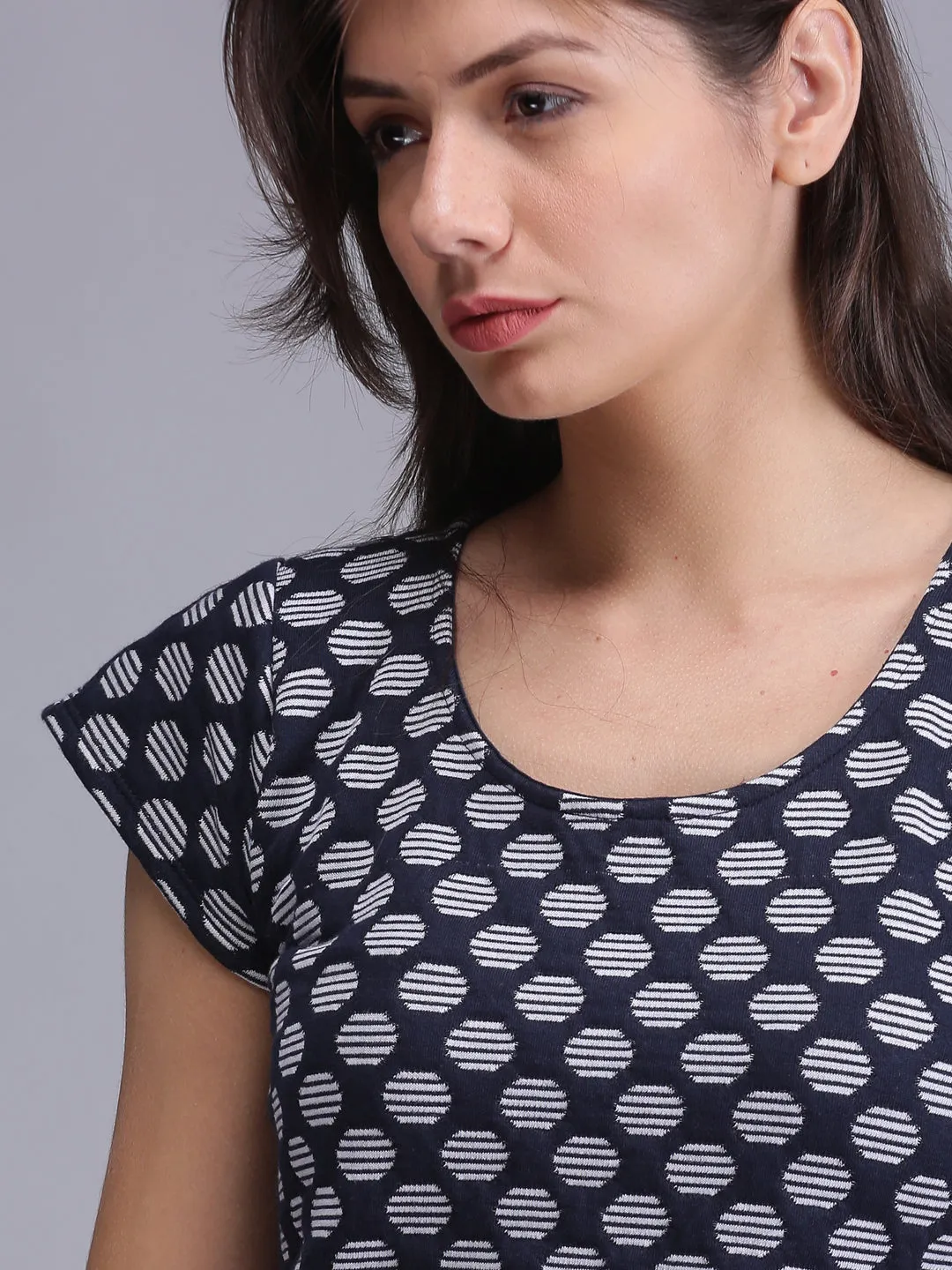 Women Blue Printed A-Line Dress