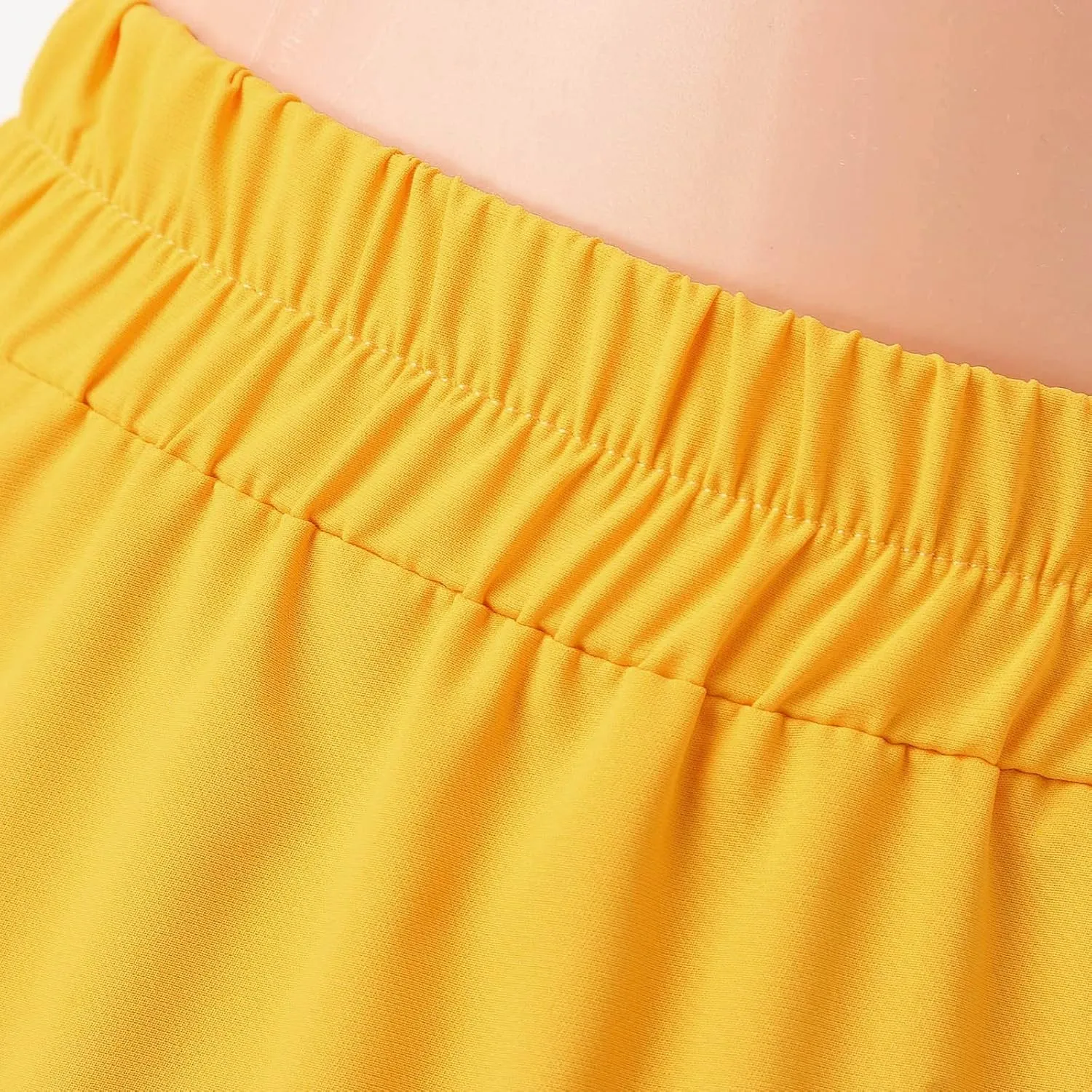Women Fashion Loose Casual Long Large Solid Pleated Skirt Elastic Waist Skirt Long Skirts for Women Summer